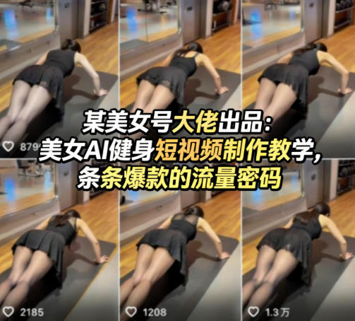 某美女号大佬出品：美女AI健身短视频制作教学，条条爆款的流量密码汇创网-网创项目_汇创网_中创网_福缘网_冒泡网_网创项目平台汇创网