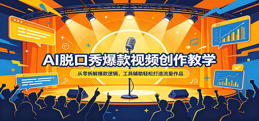 AI脱口秀爆款视频创作教学：从零拆解爆款逻辑，工具辅助轻松打造流量作品汇创网-网创项目_汇创网_中创网_福缘网_冒泡网_网创项目平台汇创网