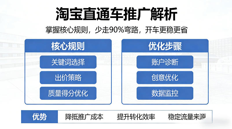 淘宝直通车推广解析，掌握核心规则，少走90%弯路，开车更稳更省汇创网-网创项目_汇创网_中创网_福缘网_冒泡网_网创项目平台汇创网