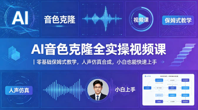 AI音色克隆全实操视频课｜零基础保姆式教学，人声仿真合成，小白也能快速上手汇创网-网创项目_汇创网_中创网_福缘网_冒泡网_网创项目平台汇创网
