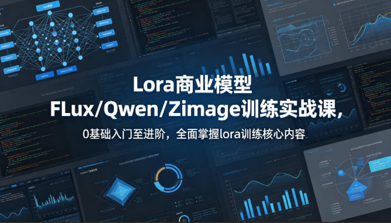 系统性学习Lora商业模型FLux／Qwen／Zimage训练实战课，0基础入门至进阶，全面掌握lora训练核心内容汇创网-网创项目_汇创网_中创网_福缘网_冒泡网_网创项目平台汇创网