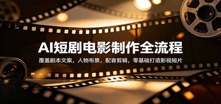 AI短剧电影制作全流程：覆盖剧本文案，人物布景，配音剪辑，零基础打造影视短片汇创网-网创项目_汇创网_中创网_福缘网_冒泡网_网创项目平台汇创网