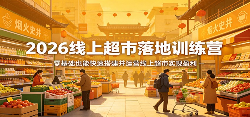 2026线上超市落地训练营，零基础也能快速搭建并运营线上超市实现盈利汇创网-网创项目_汇创网_中创网_福缘网_冒泡网_网创项目平台汇创网