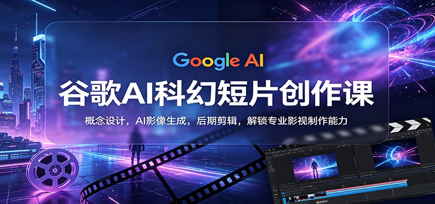 谷歌AI科幻短片创作课：概念设计，AI影像生成，后期剪辑，解锁专业影视制作能力汇创网-网创项目_汇创网_中创网_福缘网_冒泡网_网创项目平台汇创网