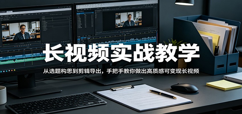 长视频实战教学，从选题构思到剪辑导出，手把手教你做出高质感可变现长视频汇创网-网创项目_汇创网_中创网_福缘网_冒泡网_网创项目平台汇创网