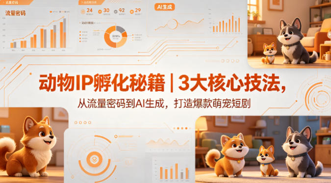 动物IP孵化秘籍｜3大核心技法，从流量密码到AI生成，打造爆款萌宠短剧汇创网-网创项目_汇创网_中创网_福缘网_冒泡网_网创项目平台汇创网