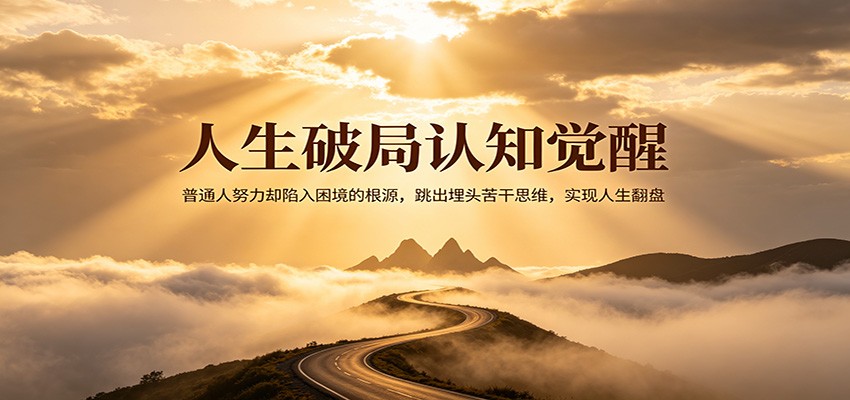 人生破局认知觉醒，普通人努力却陷入困境的根源，跳出埋头苦干思维，实现人生翻盘汇创网-网创项目_汇创网_中创网_福缘网_冒泡网_网创项目平台汇创网