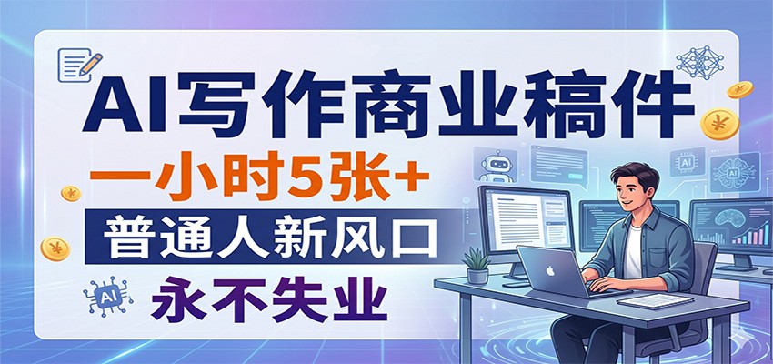 AI写作商业稿件，一小时5张+，普通人新风口，永不失业汇创网-网创项目_汇创网_中创网_福缘网_冒泡网_网创项目平台汇创网