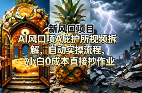 新风口项目AI庇护所视频拆解，自动实操流程，小白0成本直接抄作业汇创网-网创项目_汇创网_中创网_福缘网_冒泡网_网创项目平台汇创网