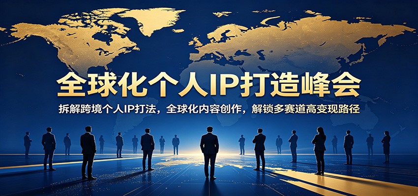全球化个人IP打造峰会：拆解跨境个人IP打法，全球化内容创作，解锁多赛道高变现路径汇创网-网创项目_汇创网_中创网_福缘网_冒泡网_网创项目平台汇创网