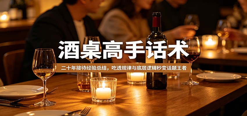 酒桌高手话术：二十年接待经验总结，吃透规律与底层逻辑秒变话题王者汇创网-网创项目_汇创网_中创网_福缘网_冒泡网_网创项目平台汇创网