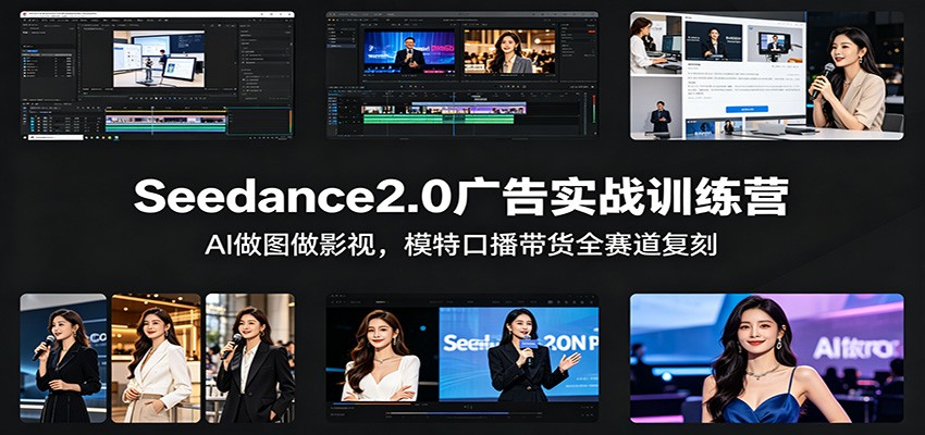 Seedance2.0广告实战训练营：AI做图做影视，模特口播带货全赛道复刻汇创网-网创项目_汇创网_中创网_福缘网_冒泡网_网创项目平台汇创网