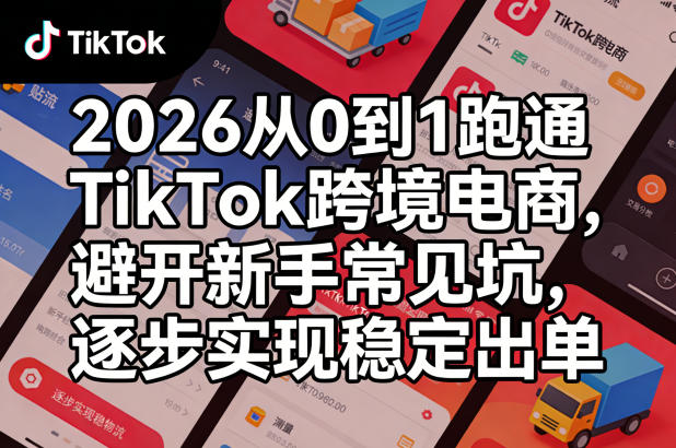 2026从0到1跑通TikTok跨境电商，避开新手常见坑，逐步实现稳定出单汇创网-网创项目_汇创网_中创网_福缘网_冒泡网_网创项目平台汇创网