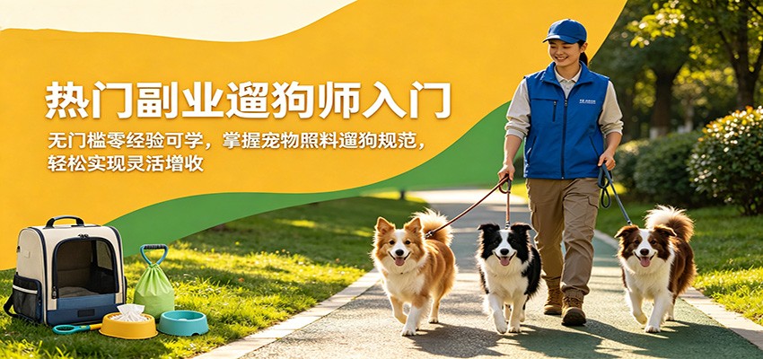 热门副业遛狗师入门，无门槛零经验可学，掌握宠物照料遛狗规范，轻松实现灵活增收汇创网-网创项目_汇创网_中创网_福缘网_冒泡网_网创项目平台汇创网