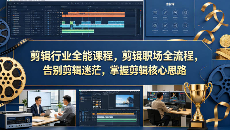 剪辑行业全能课程，剪辑职场全流程，告别剪辑迷茫，掌握剪辑核心思路汇创网-网创项目_汇创网_中创网_福缘网_冒泡网_网创项目平台汇创网