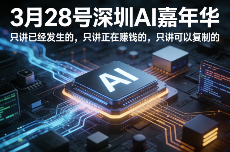 3月28号深圳AI嘉年华，只讲已经发生的，只讲正在賺钱的，只讲可以复制的汇创网-网创项目_汇创网_中创网_福缘网_冒泡网_网创项目平台汇创网