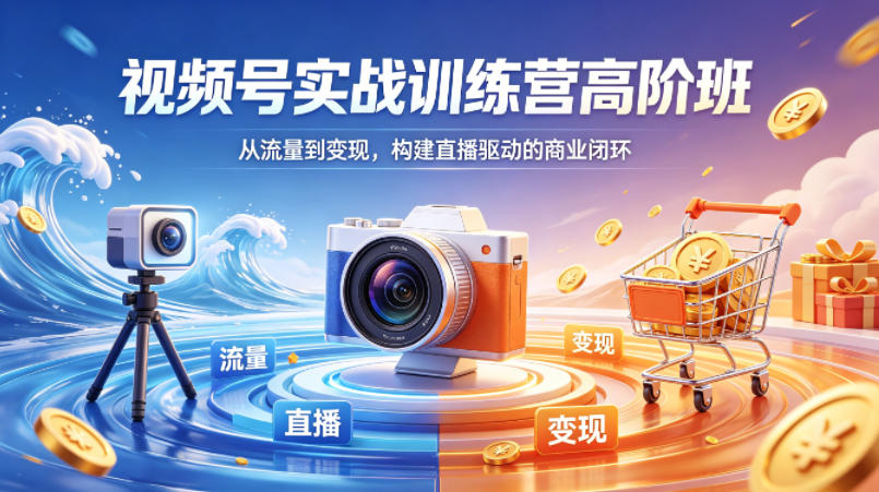 视频号实战训练营高阶班，从流量到变现，构建直播驱动的商业闭环（26年4月）汇创网-网创项目_汇创网_中创网_福缘网_冒泡网_网创项目平台汇创网