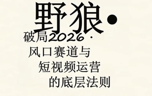 野狼团队·多平台实操运营课，覆盖AI口播、服装、好物、漫剪等热门玩法（更新4月）汇创网-网创项目_汇创网_中创网_福缘网_冒泡网_网创项目平台汇创网