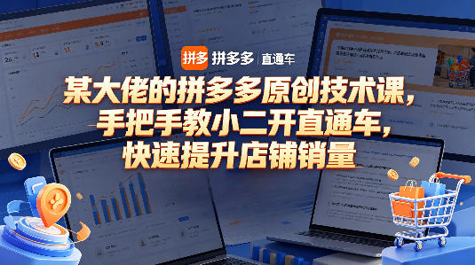 某大佬的拼多多原创技术课，手把手教小二开直通车，快速提升店铺销量汇创网-网创项目_汇创网_中创网_福缘网_冒泡网_网创项目平台汇创网