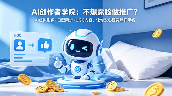 （18599期）AI创作者学院：不想露脸做推广？AI虚拟形象+口型同步+UGC内容，让你安心睡觉照样赚钱汇创网-网创项目_汇创网_中创网_福缘网_冒泡网_网创项目平台汇创网