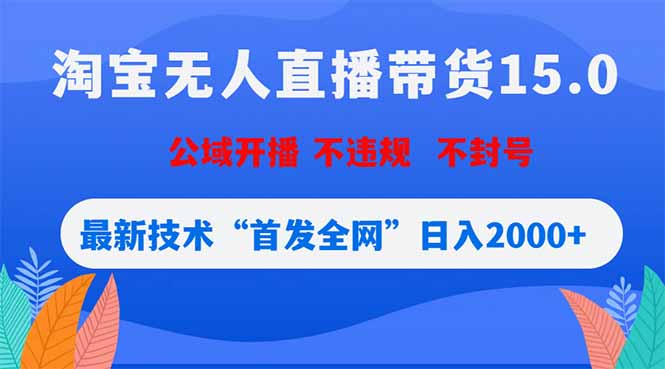 （18562期）淘宝无人直播带货15.0，不封号，不违规，公域玩法，首发全网日入2000+汇创网-网创项目_汇创网_中创网_福缘网_冒泡网_网创项目平台汇创网