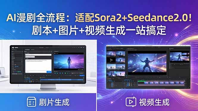 （18400期）AI漫剧全流程：适配Sora2+Seedance2.0！剧本+图片+视频生成一站搞定汇创网-网创项目_汇创网_中创网_福缘网_冒泡网_网创项目平台汇创网