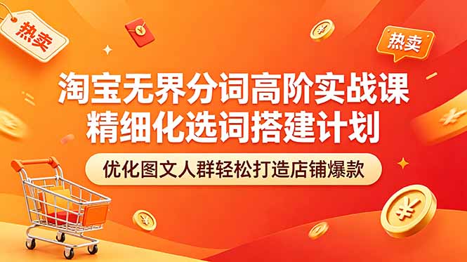 （18564期）淘宝无界分词高阶实战课 精细化选词搭建计划 优化图文人群轻松打造店铺爆款汇创网-网创项目_汇创网_中创网_福缘网_冒泡网_网创项目平台汇创网