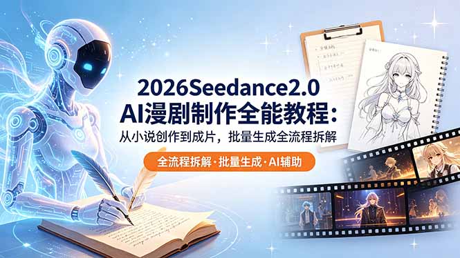 （18537期）2026Seedance2.0 AI制作全能教程：从小说创作到成片，批量生成全流程拆解汇创网-网创项目_汇创网_中创网_福缘网_冒泡网_网创项目平台汇创网