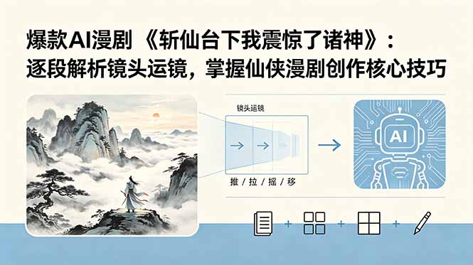 （18620期）爆款AI漫剧《斩仙台下我震惊了诸神》：逐段解析镜头运镜，掌握仙侠漫剧创作核心技巧汇创网-网创项目_汇创网_中创网_福缘网_冒泡网_网创项目平台汇创网