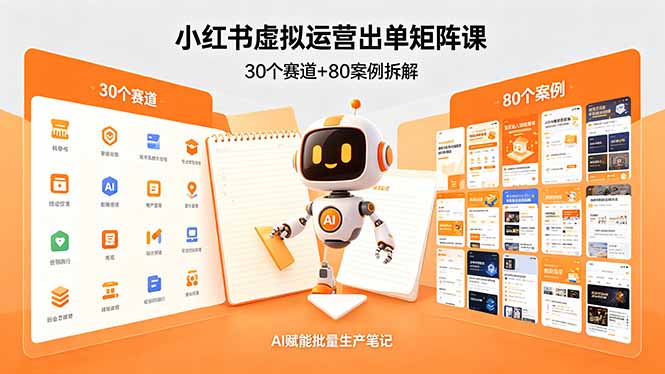 （18342期）小红书虚拟运营出单矩阵课：30个赛道+80案例拆解，AI赋能批量生产笔记汇创网-网创项目_汇创网_中创网_福缘网_冒泡网_网创项目平台汇创网