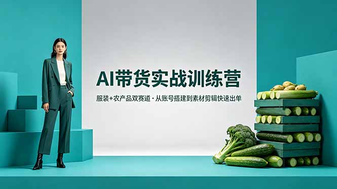 （18355期）AI带货实战训练营，服装+农产品双赛道，从账号搭建到素材剪辑快速出单汇创网-网创项目_汇创网_中创网_福缘网_冒泡网_网创项目平台汇创网