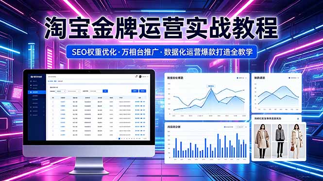 （18507期）2026 淘宝金牌运营实战教程，SEO权重优化万相台推广，数据化运营爆款打造全教学汇创网-网创项目_汇创网_中创网_福缘网_冒泡网_网创项目平台汇创网