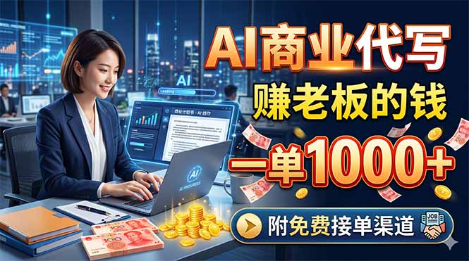 (18444期)AI商业代写,赚老板的钱,一单1000+,附免费接单渠道汇创网-网创项目_汇创网_中创网_福缘网_冒泡网_网创项目平台汇创网