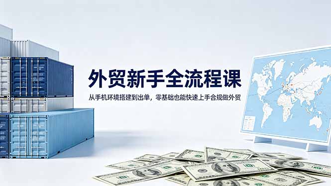 （18481期）外贸新手全流程课：从手机环境搭建到出单，零基础也能快速上手合规做外贸汇创网-网创项目_汇创网_中创网_福缘网_冒泡网_网创项目平台汇创网