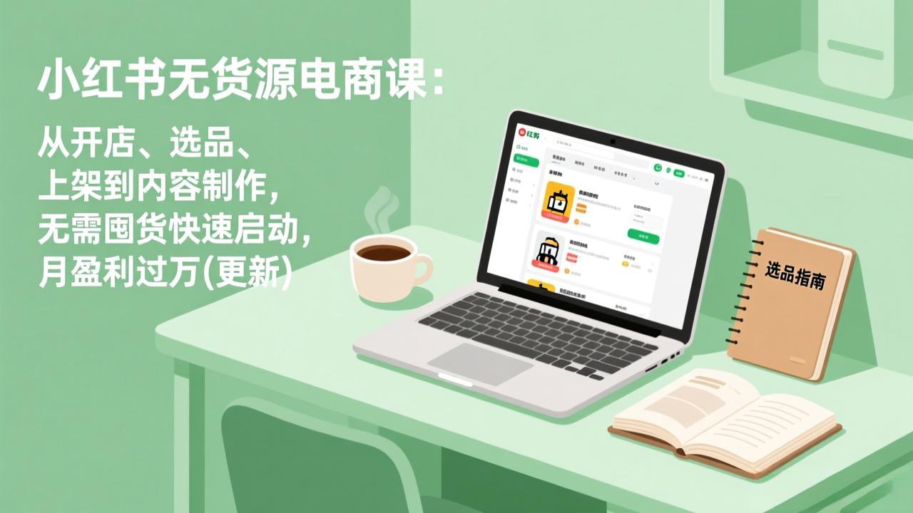 （18420期）小红书无货源电商课(5月12更新)：从开店、选品、上架到内容制作，无需囤货快速启动，月盈利过万汇创网-网创项目_汇创网_中创网_福缘网_冒泡网_网创项目平台汇创网