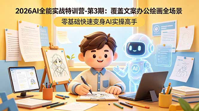 （18572期）2026AI全能实战特训营-第3期：覆盖文案办公绘画全场景 零基础快速变身AI实操高手汇创网-网创项目_汇创网_中创网_福缘网_冒泡网_网创项目平台汇创网