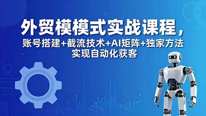 （18367期）外贸新模式实战课程-更新5月，账号搭建+截流技术+AI矩阵+独家方法实现自动化获客汇创网-网创项目_汇创网_中创网_福缘网_冒泡网_网创项目平台汇创网