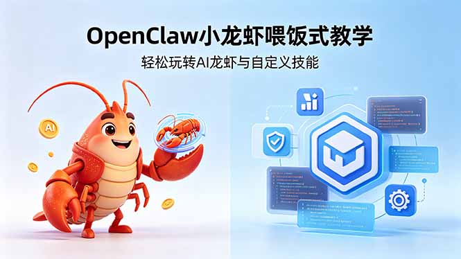 （18566期）不用懂技术！OpenClaw小龙虾喂饭式教学，轻松玩转AI龙虾与自定义技能 (5月22更新)汇创网-网创项目_汇创网_中创网_福缘网_冒泡网_网创项目平台汇创网