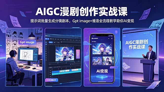 （18482期）AIGC漫剧创作实战课-更新5月16，提示词批量生成分镜剧本，Gpt image+维洛全流程教学助你AI变现汇创网-网创项目_汇创网_中创网_福缘网_冒泡网_网创项目平台汇创网