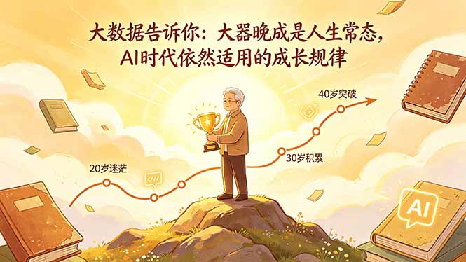 （18288期）付费文章：大数据告诉你：大器晚成是人生常态，AI 时代依然适用的成长规律汇创网-网创项目_汇创网_中创网_福缘网_冒泡网_网创项目平台汇创网