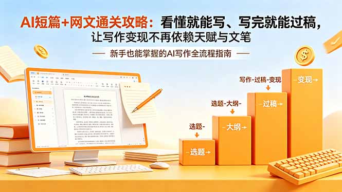 （18486期）AI短篇+网文通关攻略-更新4月：看懂就能写、写完就能过稿，让写作变现不再依赖天赋与文笔汇创网-网创项目_汇创网_中创网_福缘网_冒泡网_网创项目平台汇创网