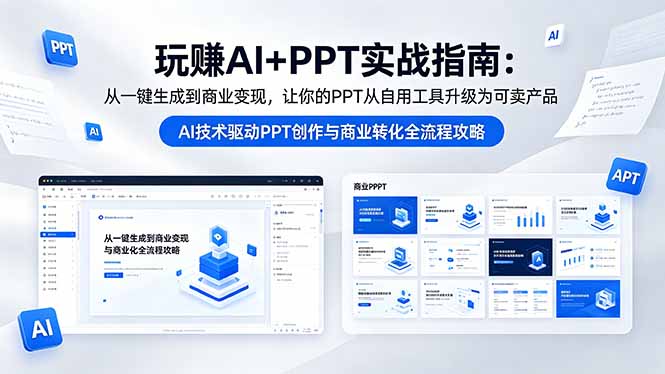 (18448期)玩赚AI+PPT实战指南-更新5月13:从一键生成到商业变现,让你的PPT从自用工具升级为可卖产品汇创网-网创项目_汇创网_中创网_福缘网_冒泡网_网创项目平台汇创网