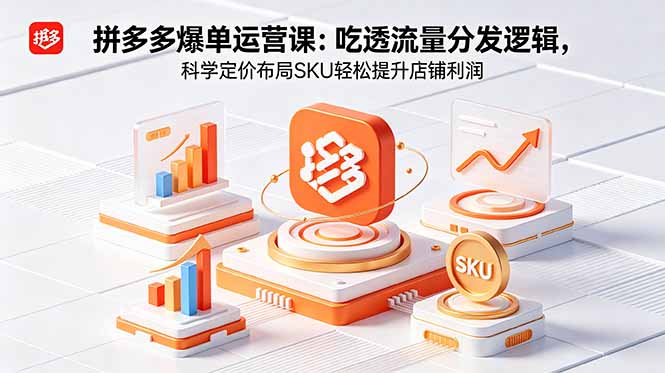 （18577期）拼多多爆单运营实战课：吃透流量分发逻辑，科学定价布局SKU轻松提升店铺利润汇创网-网创项目_汇创网_中创网_福缘网_冒泡网_网创项目平台汇创网