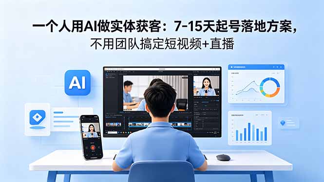 （18432期）一个人用AI做实体获客：7-15天起号落地方案，不用团队搞定短视频+直播汇创网-网创项目_汇创网_中创网_福缘网_冒泡网_网创项目平台汇创网