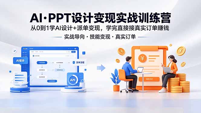 （18458期）AI·PPT设计变现实战训练营，从0到1学AI设计+派单变现，学完直接接真实订单赚钱汇创网-网创项目_汇创网_中创网_福缘网_冒泡网_网创项目平台汇创网