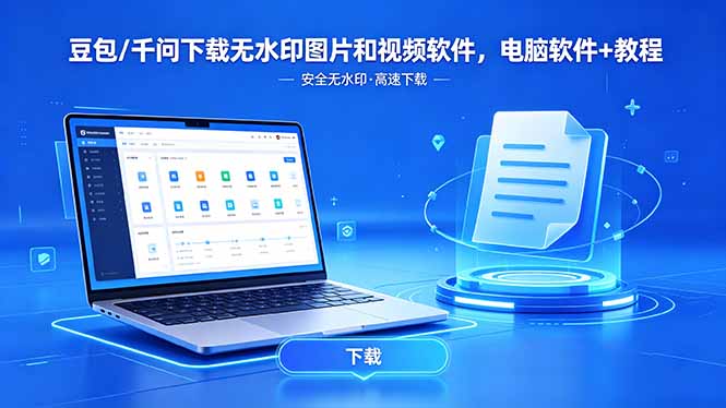 (18456期)豆包/千问下载无水印图片和视频软件,电脑软件+教程汇创网-网创项目_汇创网_中创网_福缘网_冒泡网_网创项目平台汇创网