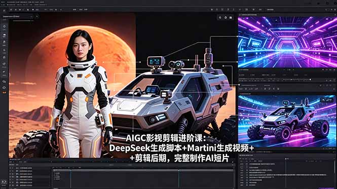 （18475期）AIGC影视剪辑进阶课：DeepSeek生成脚本+Martini生成视频+剪辑后期，完整制作AI短片汇创网-网创项目_汇创网_中创网_福缘网_冒泡网_网创项目平台汇创网