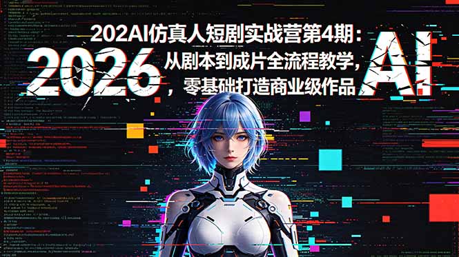 （18656期）2026AI仿真人短剧实战营第4期：从剧本到成片全流程教学，零基础打造商业级作品汇创网-网创项目_汇创网_中创网_福缘网_冒泡网_网创项目平台汇创网