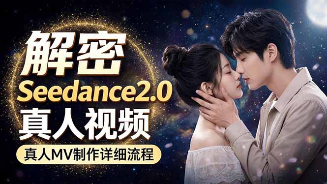（18289期）Seedance 2.0电影级真人 MV全流程拆解：提示词、运镜、粒子特效，手把手实操汇创网-网创项目_汇创网_中创网_福缘网_冒泡网_网创项目平台汇创网