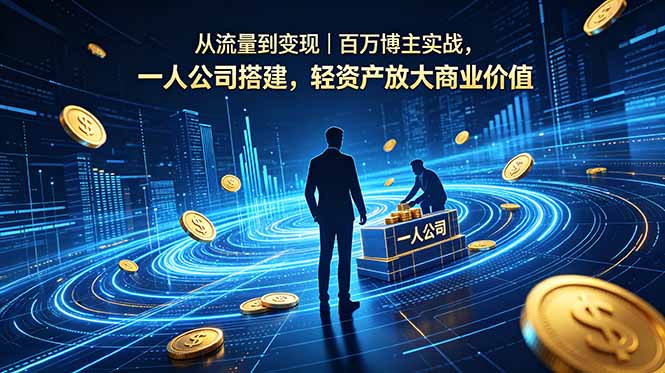 （18645期）从流量到变现｜百万博主实战，一人公司搭建，轻资产放大商业价值汇创网-网创项目_汇创网_中创网_福缘网_冒泡网_网创项目平台汇创网